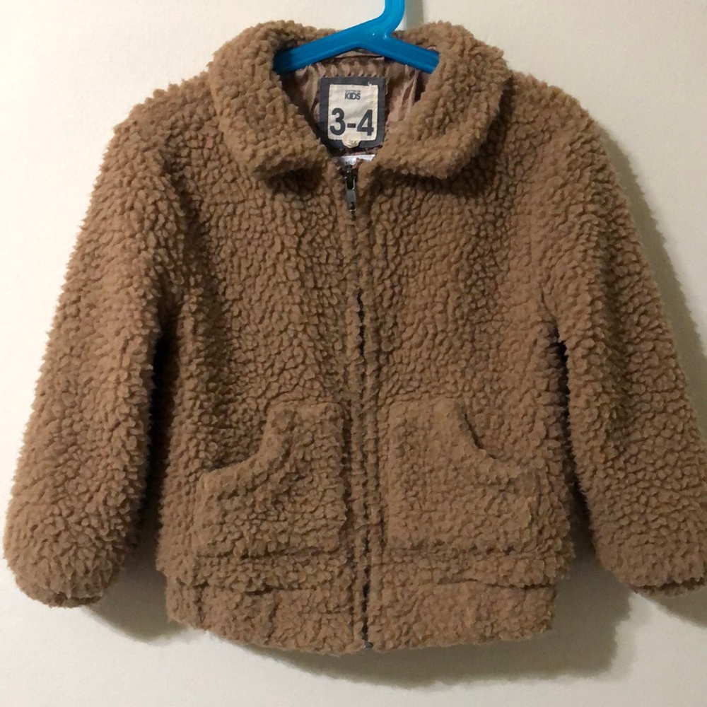 Cotton On Kids Teddy Bear Sherpa Jacket size 3/4